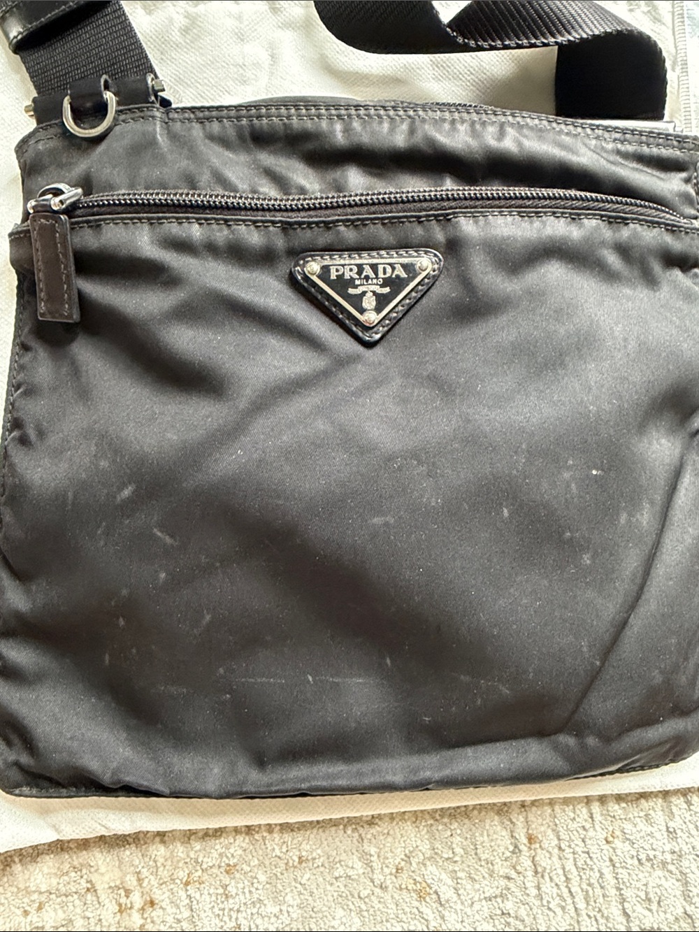 Prada Black Nylon Messenger Crossbody with Adjustable Strap - Picture 4 of 8